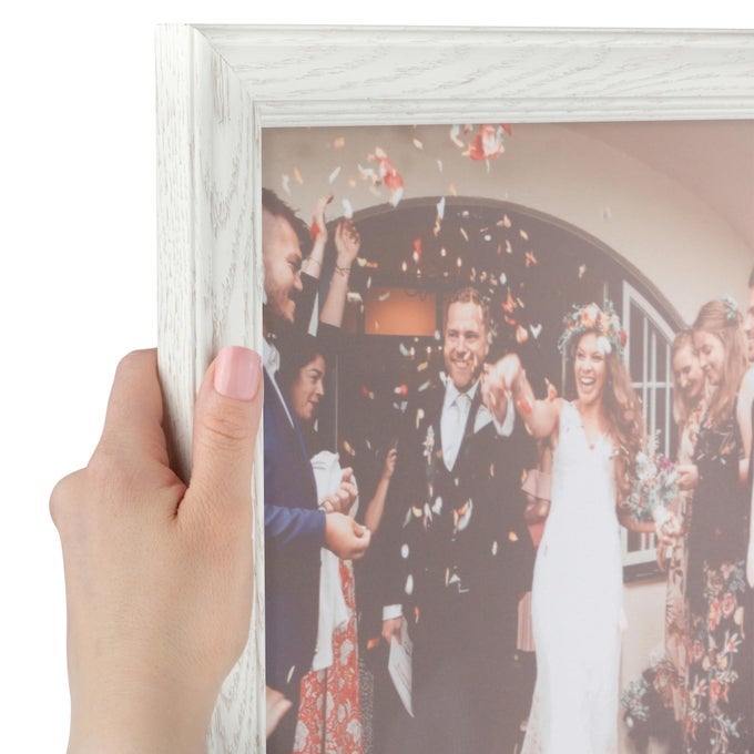 30x40 Inch White Picture Frame This 125 Custom Wood Poster Frame is Off White Wash on Ash for Your Art or Photos 2WOM01515950447530x40