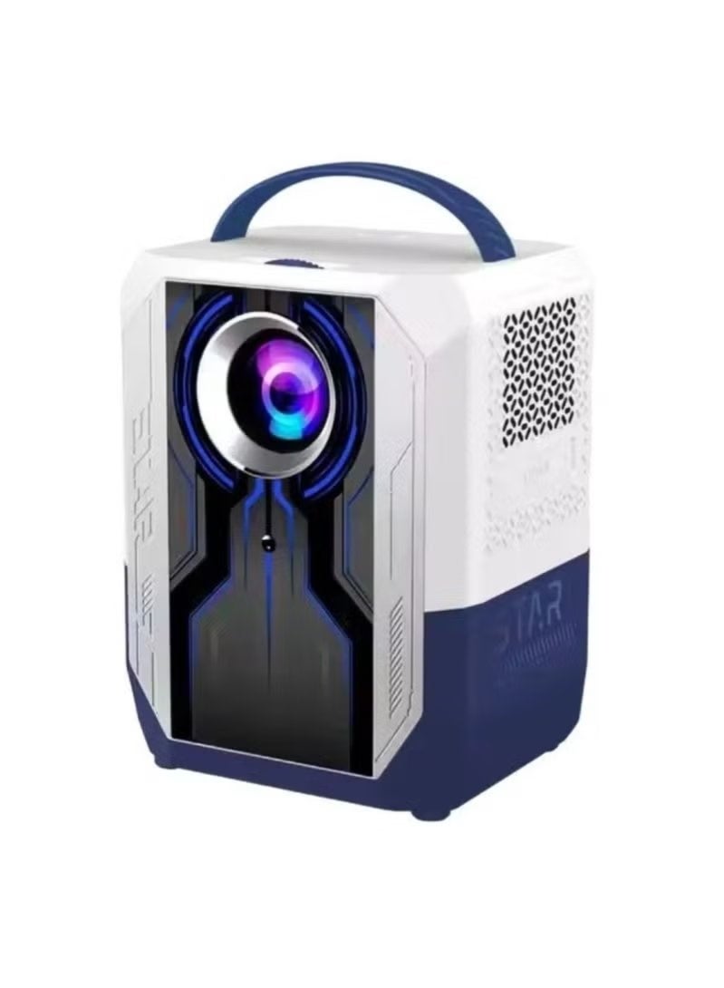 Smart Projector 4K Supported 1080P Native Resolution WiFi 2.4G 5G Bluetooth Auto Keystone 180 Degree Flip Stand 200 Inch Display Portable Home Theater Projector HDMI USB Compatible White - Image 1