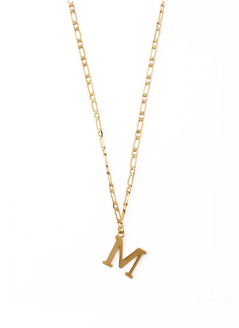 Initial M Figaro Chain Necklace