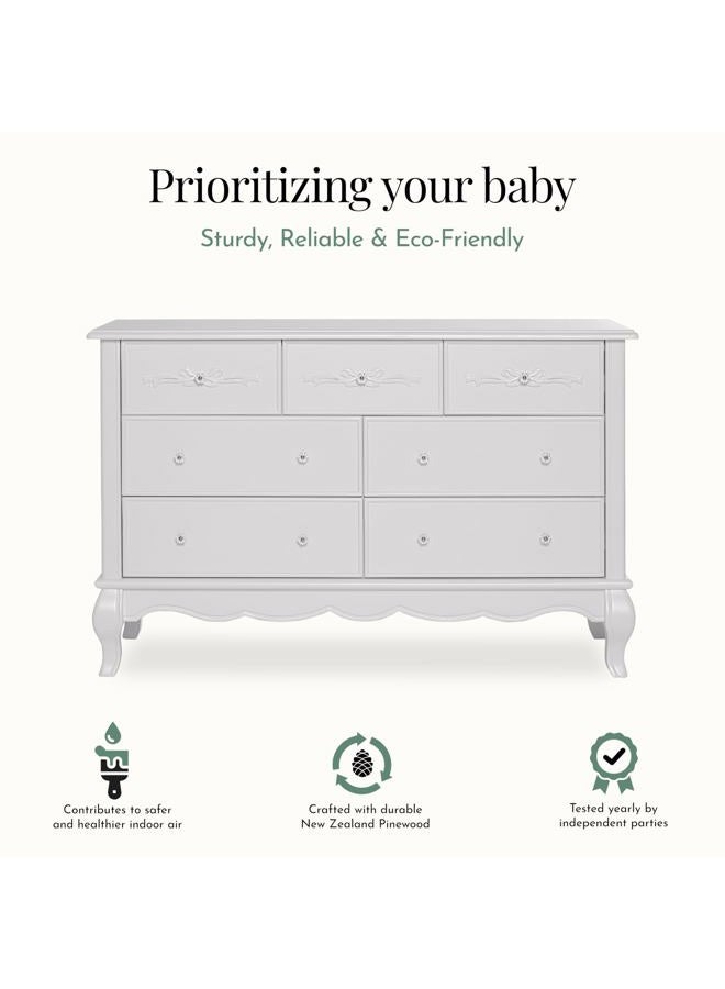 Evolur Aurora 7 Drawer Double Dresser, Frost - Image 4