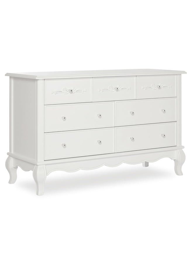Evolur Aurora 7 Drawer Double Dresser, Frost - Image 1