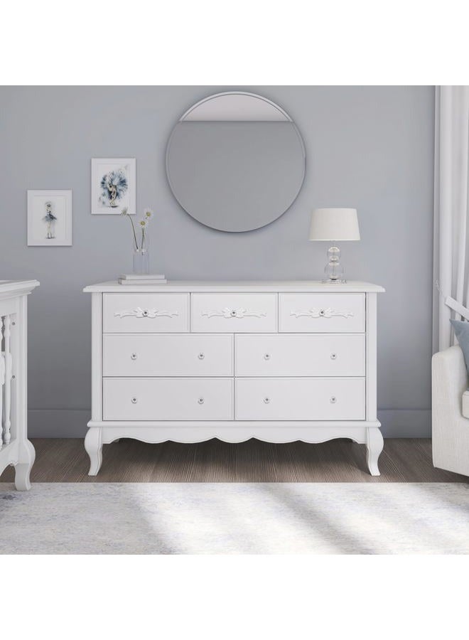 Evolur Aurora 7 Drawer Double Dresser, Frost - Image 2