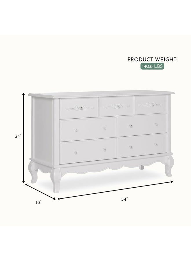 Evolur Aurora 7 Drawer Double Dresser, Frost - Image 3