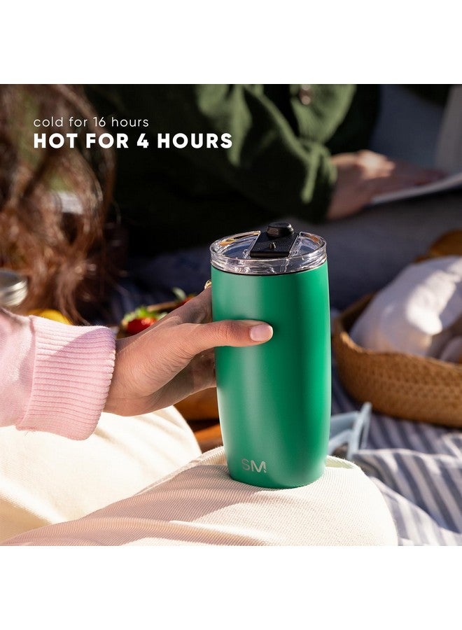 Simple Modern Simple Modern Travel Coffee Mug Tumbler with Flip Lid | Reusable Insulated Stainless Steel Cold Brew Iced Coffee Cup Thermos | Gifts for Women Men Him Her | Voyager Collection | 12oz | Forest - Image 4