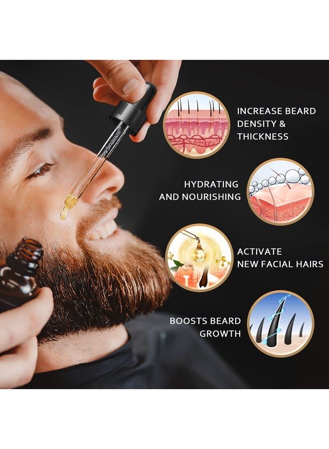POP MODERN.C Beard Oil With For Men Beard Serum Full Longer Masculine Thick Male Beard Gift - Image 3