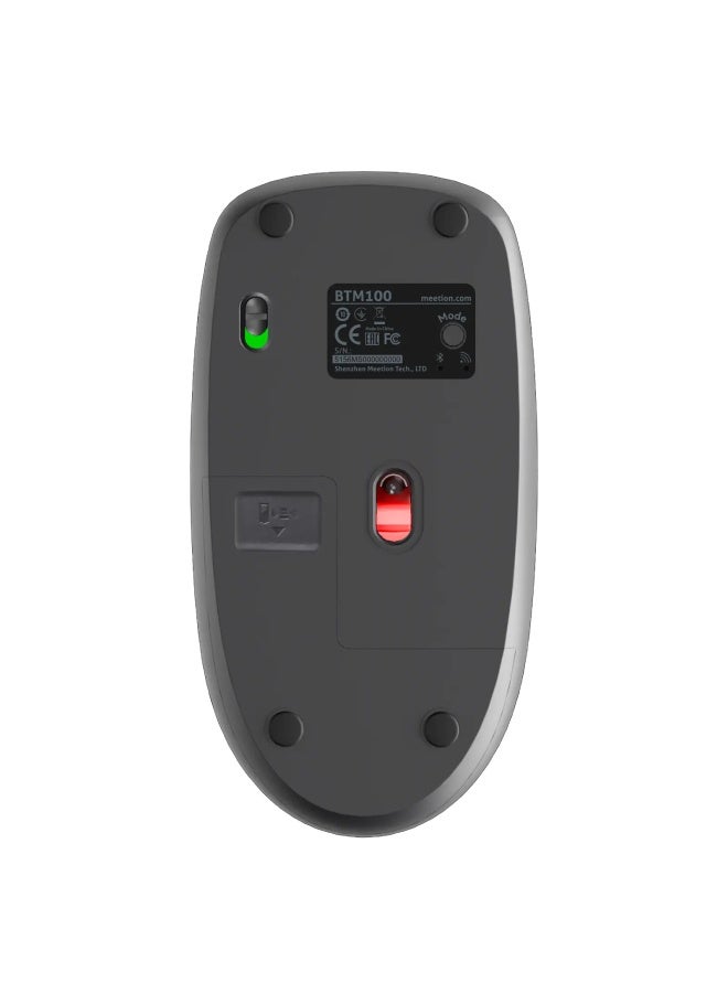 ميشين فأرة مكتبية لاسلكية صامتة BTM100 - رمادي فولاذي - Image 5