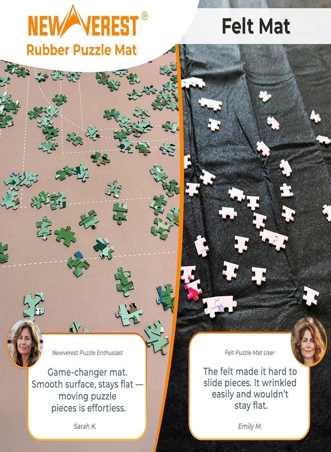 Newverest The Original Newverest Jigsaw Puzzle Mat Roll Up, Rose Gold, 39.4” x 23.6” Portable Keeper Up to 1000 Pieces with Non-Slip Rubber Bottom & Smooth Top + 3 Puzzle Sorting Trays & Travel Storage Bag - Image 2
