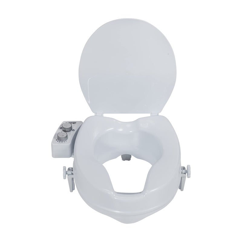Drive Medical PreserveTech Raised Toilet Seat with Bidet Ambient Water Toilet Seat Riser Elevated Toilet Seats for Seniors and Adults Toilet Seat Bidet Toilet Seat Elevator with Bidet Sprayer