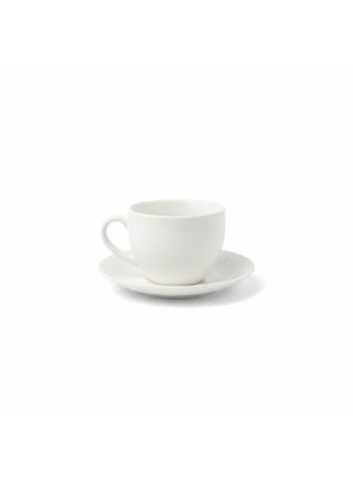 Elegant White Ceramic Cup & Saucer Set - Premium Porcelain Tea Coffee Serving 150ML