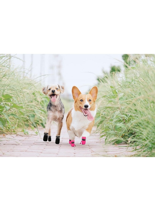 YAODHAOD Dog Shoes For Winter, Dog Boots & Paw Protectors, Fleece Warm Snow Booties For Puppy With Reflective Strip AntiSlip Rubber Sole For Small Medium Size Dogs,Size 3: 1.5"X1.3" (L*W),Pink - Image 3