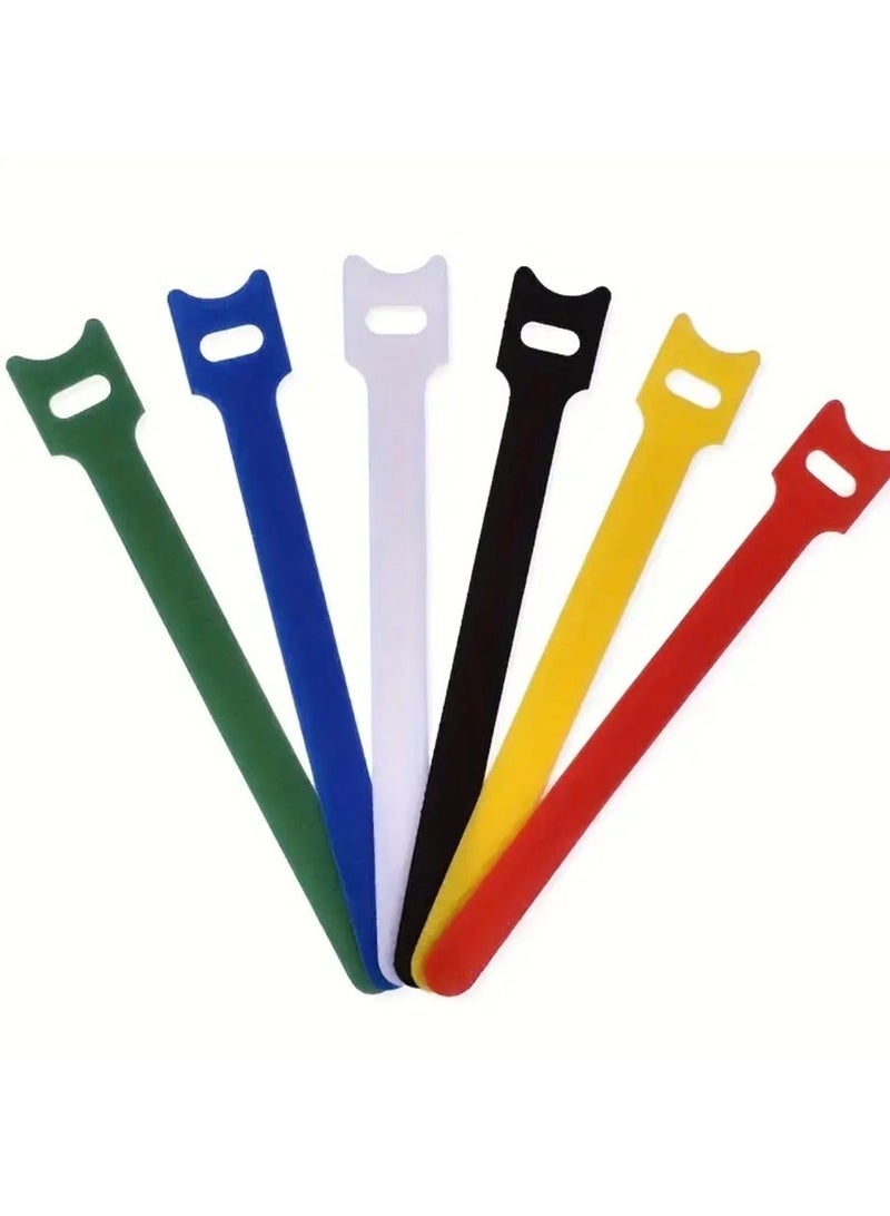 كلين ويف 20 حزام كابل نايلون قابل لإعادة الاستخدام – مثبتات خطاف وحلقة متعددة الألوان لإدارة الأسلاك، وأغلفة ربط متينة ذاتية اللصق للمكتب والمنزل والإلكترونيات - Image 5