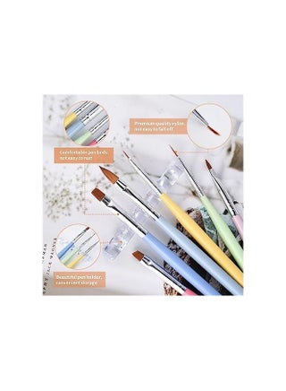 Gel Nail Brush 6Pcs Acrylic Nail Sculpting Brush for Salon at Home DIY Manicure with Tips Builder Brush Pen - view 2