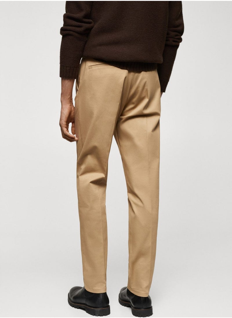 Mango Man Slim Fit Pleated Trousers  - Image 2