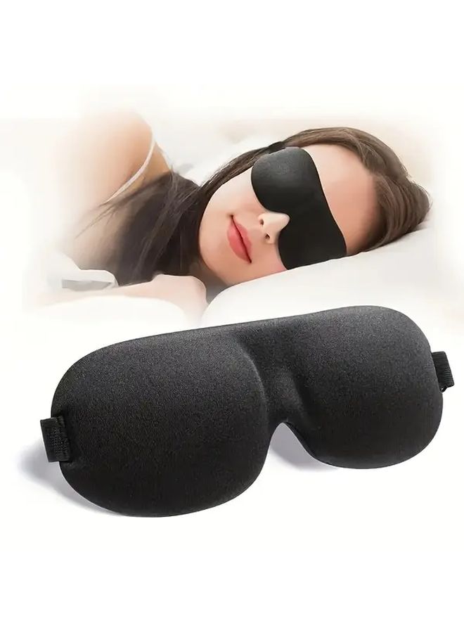 3D Contoured Blackout Eye Mask for Side Sleepers Soft Breathable Fabric Comfortable Fit for Home Travel Yoga Unisex - Image 1