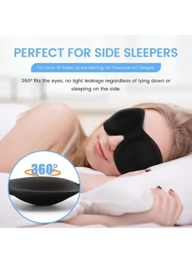 3D Contoured Blackout Eye Mask for Side Sleepers Soft Breathable Fabric Comfortable Fit for Home Travel Yoga Unisex - Image 2