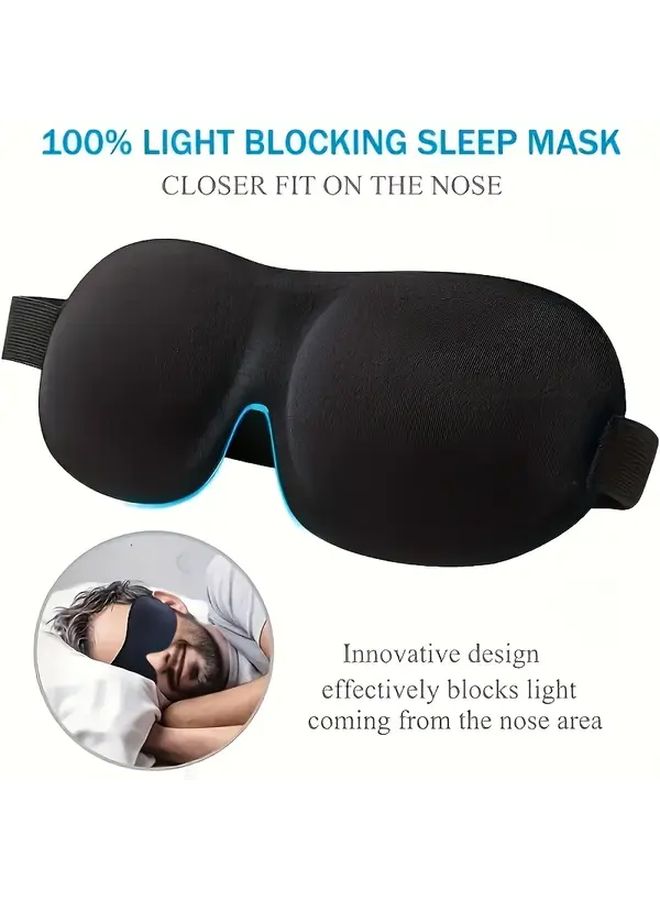 3D Contoured Blackout Eye Mask for Side Sleepers Soft Breathable Fabric Comfortable Fit for Home Travel Yoga Unisex - Image 4