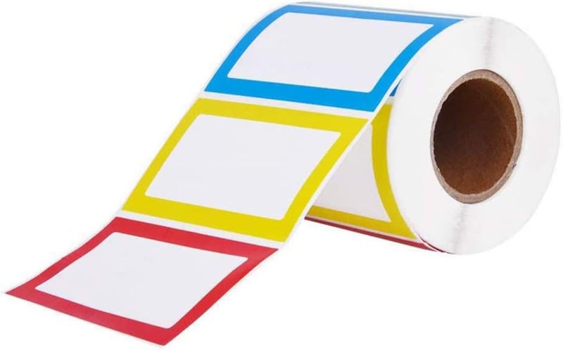 Goodern 1 Roll 150Pcs Colors Name Tags,Label Stickers,Plain Name Tag Labels with Perforated Line,Personalized Stickers,Name Tag Labels,Name Tag Stickers for Office,Meeting,School,Teachers and Mailing - Image 1