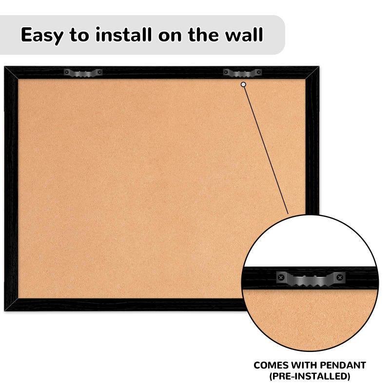 ABERLLS Monthly Calendar Dry Erase Board for Wall, 17''x13'' Whiteboard with Black Wood Framed, Magnetic White Boards, 2in1 White Board Cork Board Combo - Image 3
