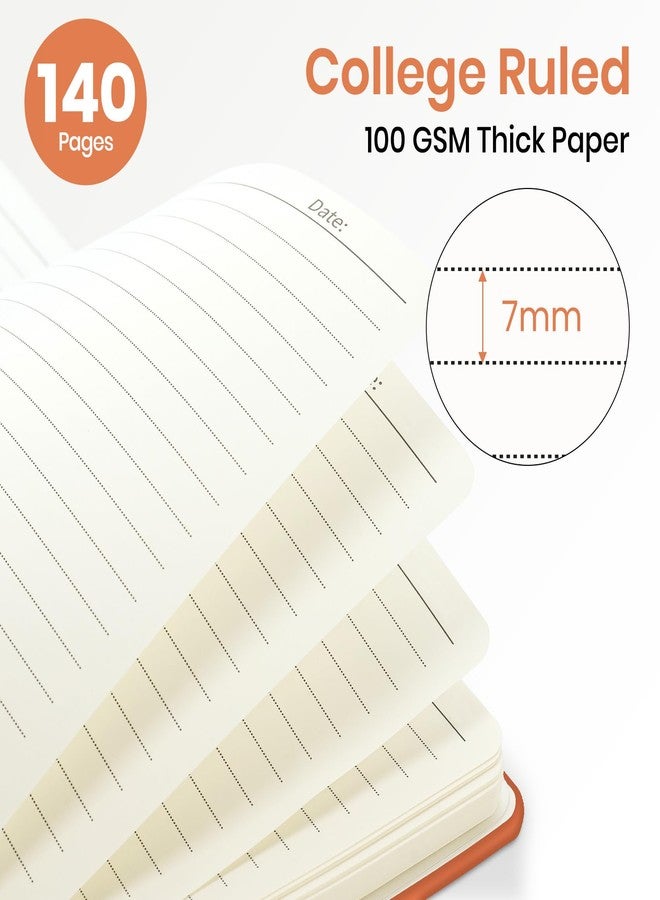 ZOTIA Lined Spiral Journal Notebook for Women, A5 College Ruled Journals for Writing, Hardcover Notebooks for Work, Note Taking and Office School Supplies,140 Pages - Coral - Image 2