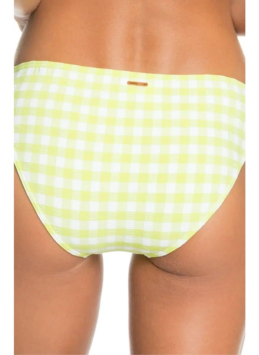Roxy Roxy Womens Checkered Ruched Swim Bottom Separates Green L  - Image 2