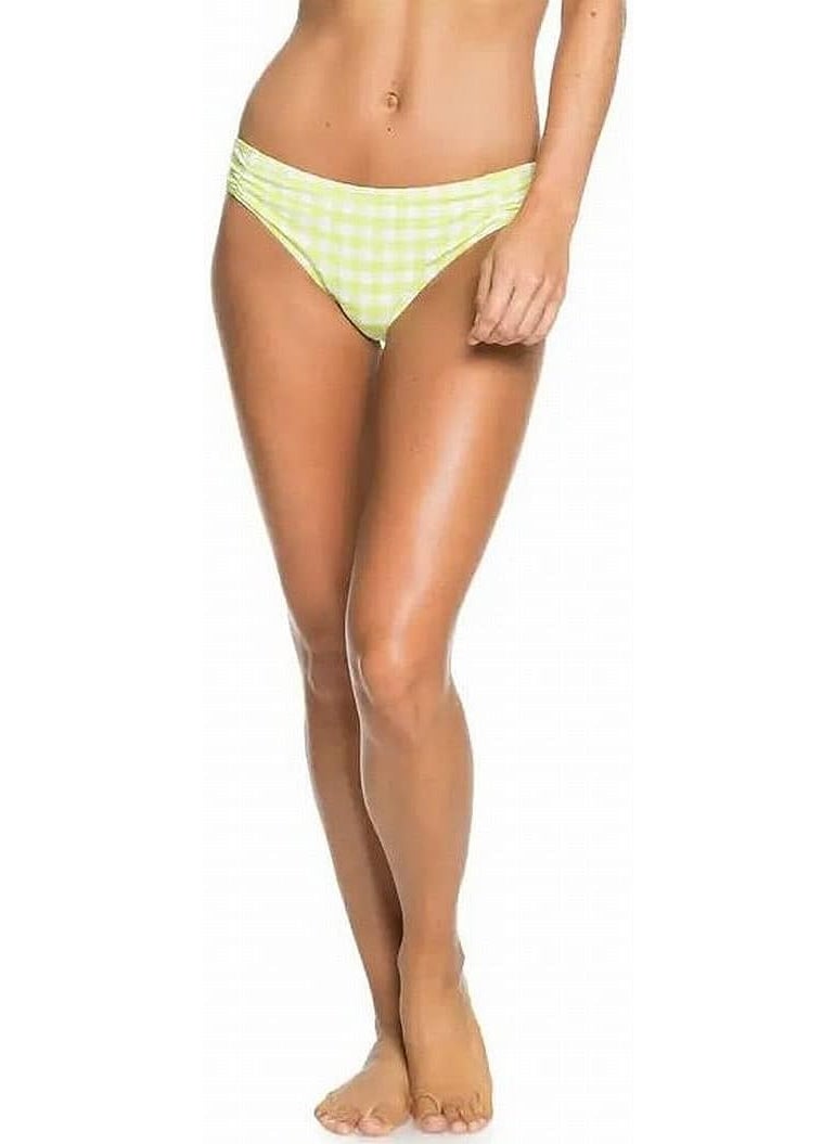 Roxy Roxy Womens Checkered Ruched Swim Bottom Separates Green L  - Image 1