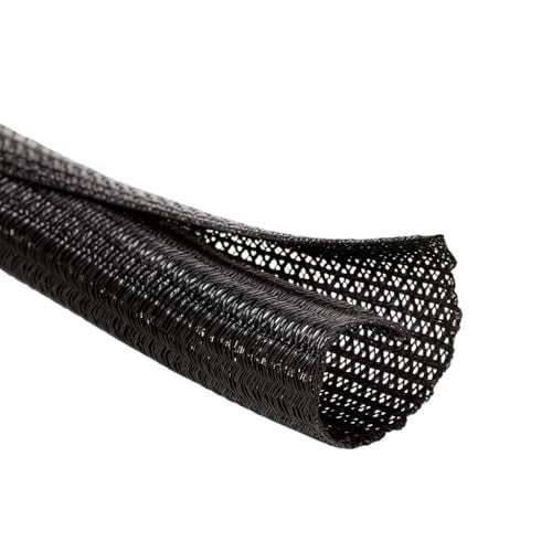 MGI SpeedWare Braided Split-Sleeve Wire Loom for High-Temperature Automotive Harness and Home Cable Management 25 feet (1/2") - Image 1