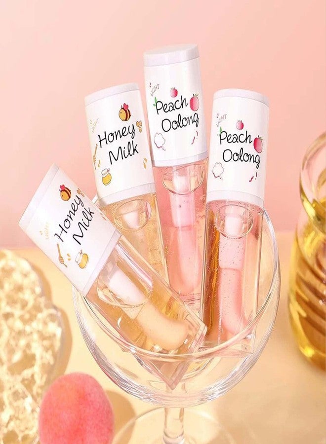 KTouler 4PCS Tinted Hydrating Lip Oil Set,Clear Lip Gloss,Honey Lip Oil,Lip Gloss Flavoring Oil Long Lasting Nourishing for Women Girls - Image 2