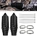 Hbxdeco 2PCS Car Rack and Pinion Boot Silicone Steering Rack and Pinion Tie Rod Boots Dustproof Pinion Bellow Boots with 6 Cable Ties 4 Clamps Universal Inner Tie Rod Boot Black - Image 2