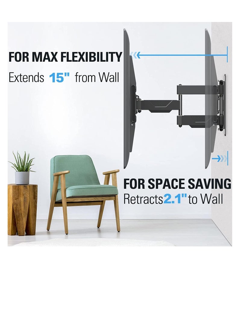 Generic - NB4 4Bio TV Wall Mount Full Motion TV Stand for 45-75 Inch TV with Swivel Joint Extend with Tilt Arm, Holds 100lbs and Max VESA 600x400mm - Image 1