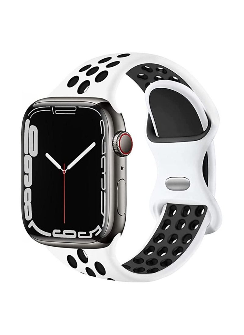 Generic - Sport Strap Compatible with Apple Watch Band 45mm 44mm 42mm 49mm, Soft Silicone Breathable Wristband Replacement Band for Apple Watch Strap/iWatch Ultra 2 SE Series 9 8 7 6 5 4 3 2 1 - Image 1