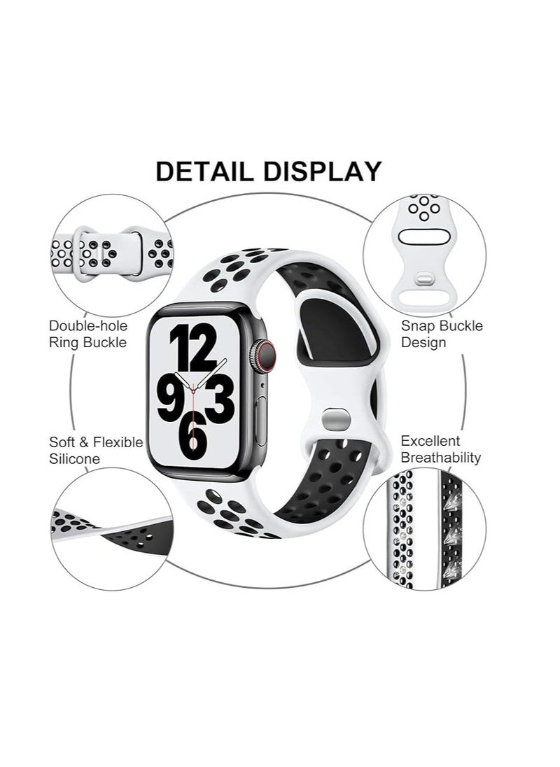 Generic - Sport Strap Compatible with Apple Watch Band 45mm 44mm 42mm 49mm, Soft Silicone Breathable Wristband Replacement Band for Apple Watch Strap/iWatch Ultra 2 SE Series 9 8 7 6 5 4 3 2 1 - Image 1