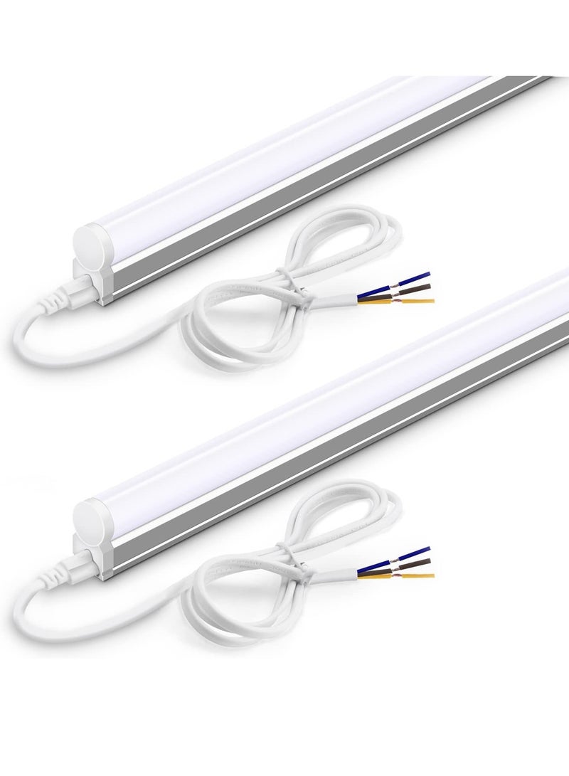 CANYON Led Batten Light 2ft 60cm, T5 Led Tube Lights, 1100lm 10W 6500K Super Bright White LED Garage Workshop Lighting, Wall and Ceiling Batten Lights 2 Packs - Image 1
