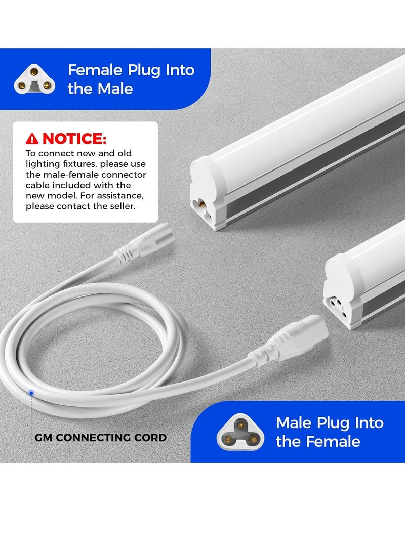 CANYON Led Batten Light 2ft 60cm, T5 Led Tube Lights, 1100lm 10W 6500K Super Bright White LED Garage Workshop Lighting, Wall and Ceiling Batten Lights 2 Packs - Image 2