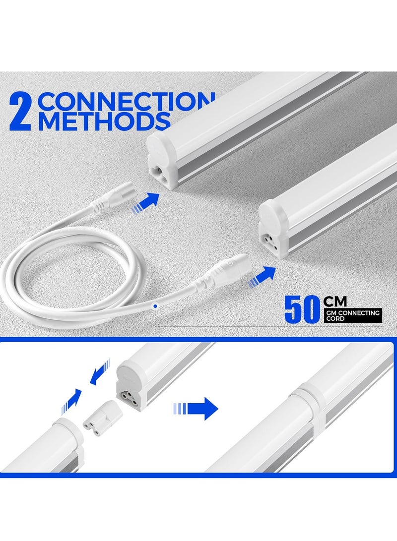 CANYON Led Batten Light 2ft 60cm, T5 Led Tube Lights, 1100lm 10W 6500K Super Bright White LED Garage Workshop Lighting, Wall and Ceiling Batten Lights 2 Packs - Image 3