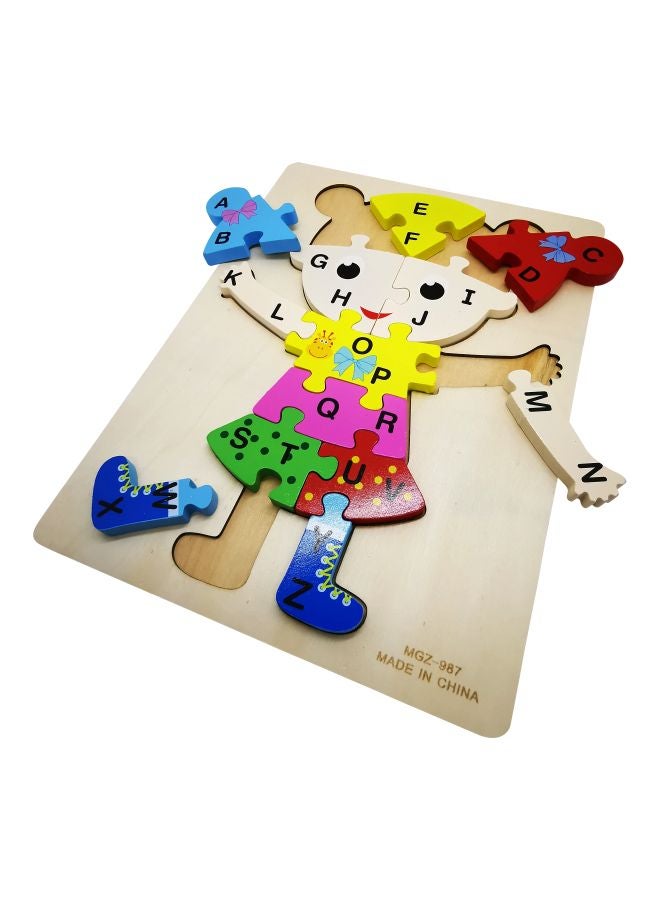 بازل خشبي بتصميم حروف أبجدية مكون من 26 قطعة طراز MGZ-987 30x22.5سم - Image 2