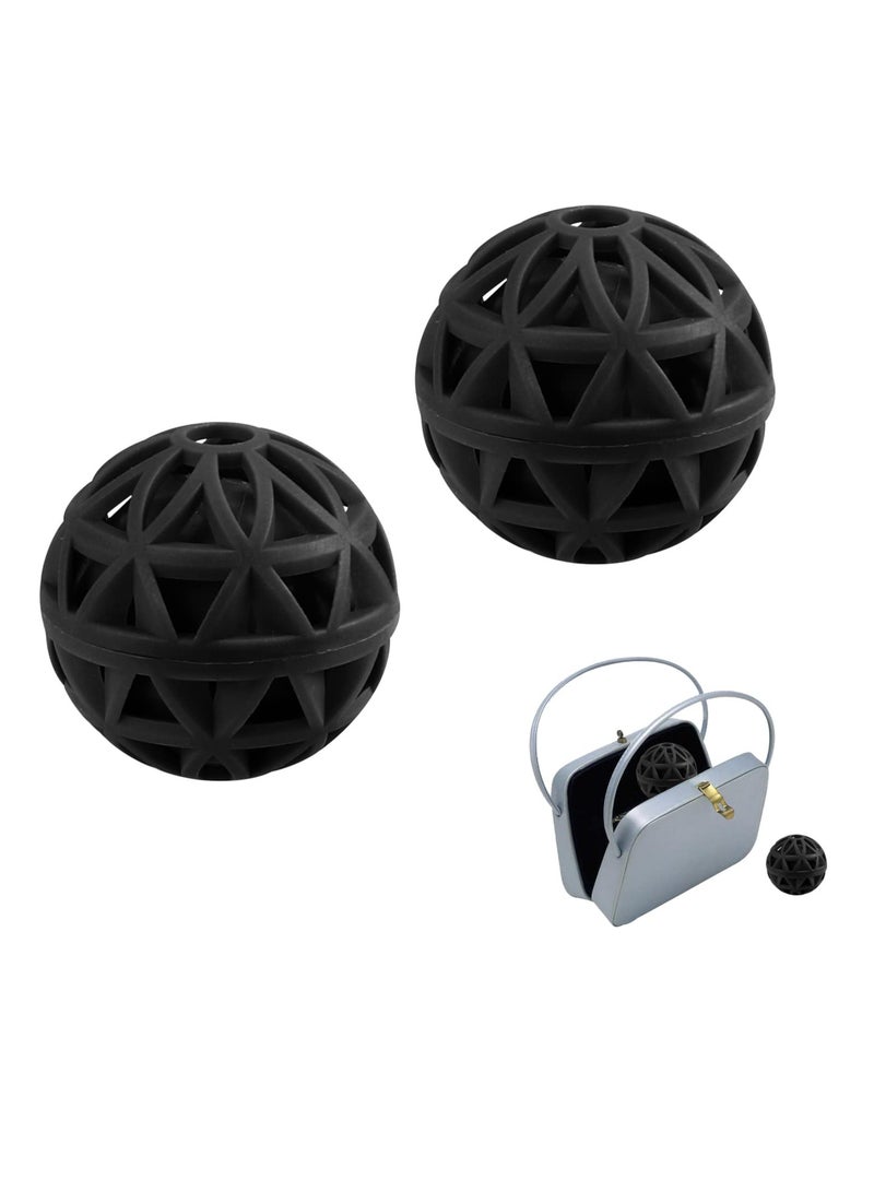 Excefore Purse Cleaning Ball, 2Pcs Bag Cleaner Ball for Purses Keep Your Bags Clean, Sticky Ball Inside Picks Up Dust, Dirt,Crumbs in Purse, Bag, Or Backpacks, Handbag(Black) - Image 1