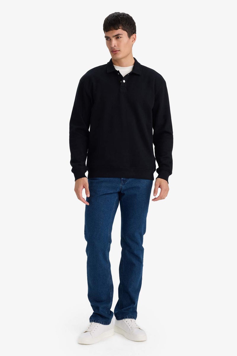 DeFacto Polo Collar Sweatshirt - Image 2