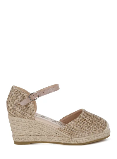 London Rag Raffia Woven Wedge Sandals in Beige