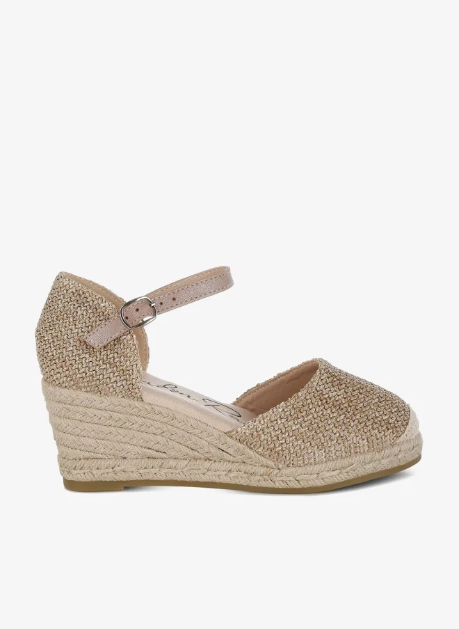 London Rag Raffia Woven Wedge Sandals in Beige