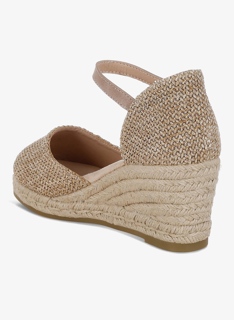 London Rag Raffia Woven Wedge Sandals in Beige - Image 3