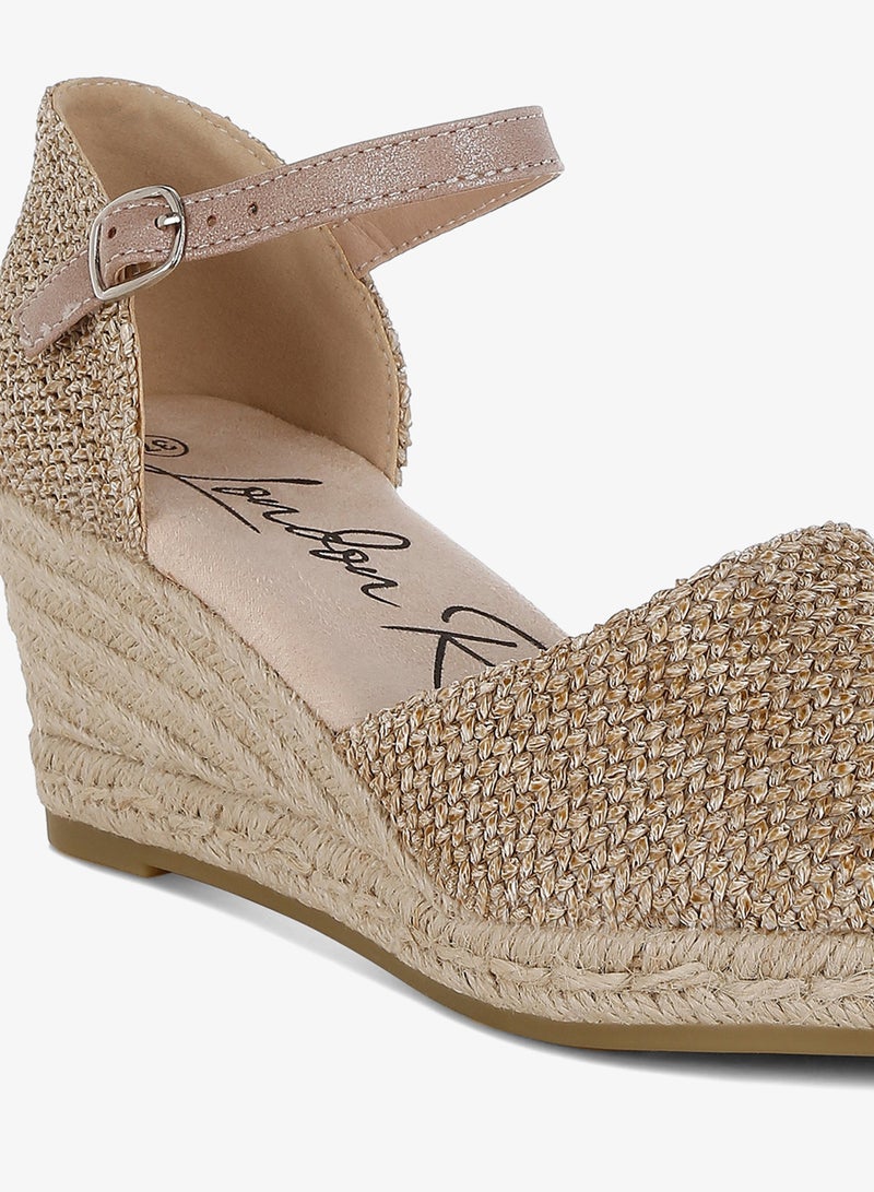 London Rag Raffia Woven Wedge Sandals in Beige - Image 5