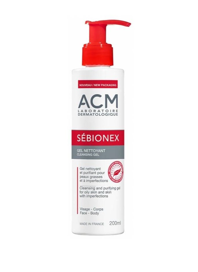 ACM Laboratoire dermatologique ACM Sebionex Cleansing Gel, 200 ml, Pack of 1, White, ACM  - Image 1