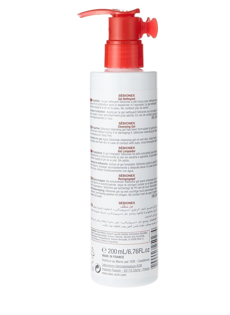 ACM Laboratoire dermatologique ACM Sebionex Cleansing Gel, 200 ml, Pack of 1, White, ACM  - Image 2