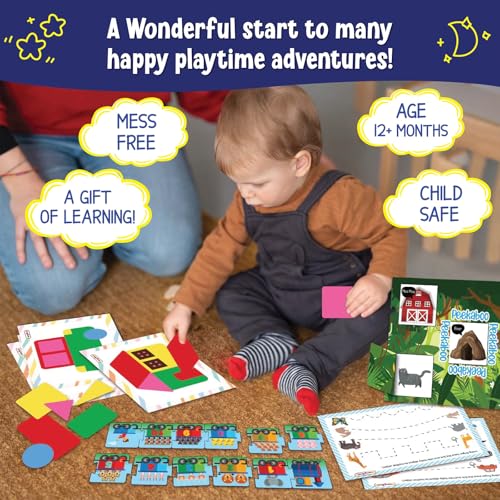 SparkLPlay Educational Activity Box for 1 Year Old Boys & Girls | Birthday Gift for 1 Year Old | 5 Fun Filled Skill Building Activities - Numbers, Colors, Shapes, Peekaboo-Animals, Line Tracing. - Image 3