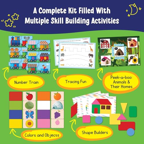 SparkLPlay Educational Activity Box for 1 Year Old Boys & Girls | Birthday Gift for 1 Year Old | 5 Fun Filled Skill Building Activities - Numbers, Colors, Shapes, Peekaboo-Animals, Line Tracing. - Image 5