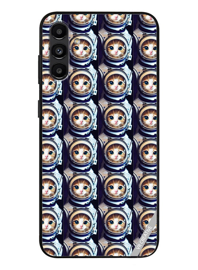 VR CREATIVE Protective Case Cover For Samsung Galaxy A13 5G Cat Face Inside Astronauts Helmet Pattern Design Multicolour - Image 1
