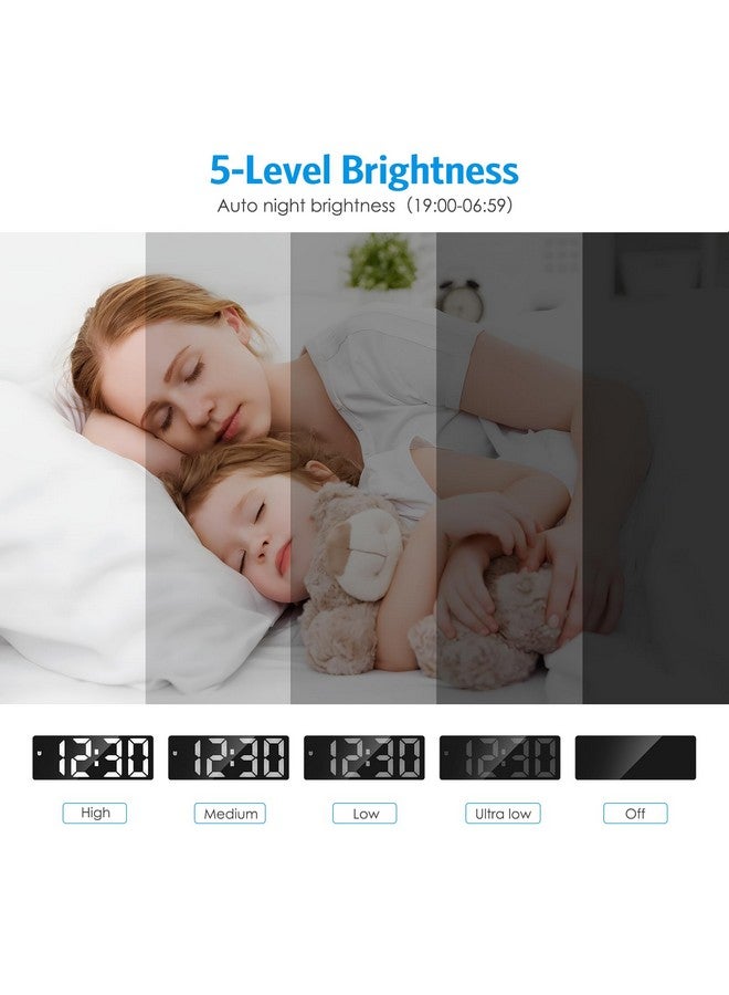 امير ساعة منبه رقمية من أمير، [نسخة مطورة] ساعة ليد لغرفة النوم، ساعة إلكترونية لسطح المكتب مع منفذ من النوع سي، سطوع قابل للتعديل، التوقيت الصيفي، غفوة، شاشة 12/24 ساعة للمنزل والمكتب - Image 4