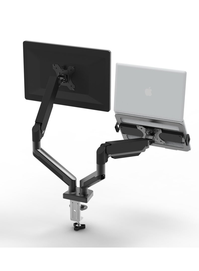 AL RAID 360° rotate Laptop Mount for Desk, Laptop Arm Mount for 13-33 inch Computer Screen and 11.6 - 17.3inch Notebook,Dual Monitor Mount Holds up to 19.8lbs with Gas Spring Arm,Black - Image 4