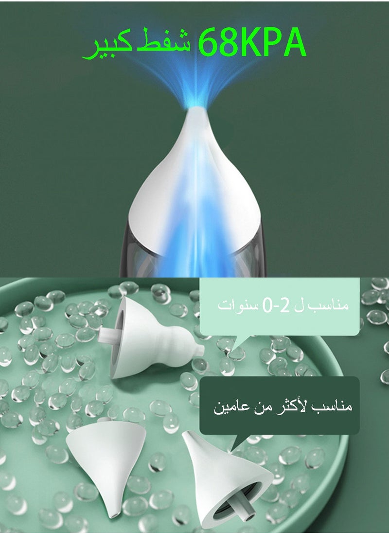 Syarme Nasal Aspirator for Baby, Electric Baby Nose Sucker, LED Screen and 3 Stage Adjustment, Rechargeable Baby Suction Cups, 2 Suction Heads and Music - Green  - Image 4
