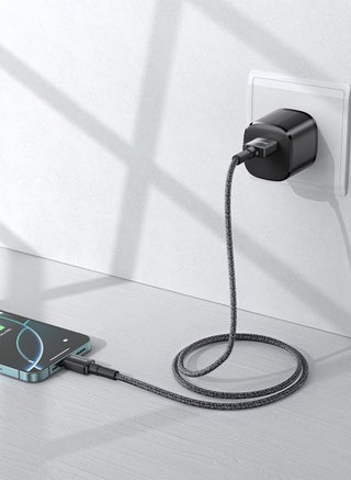 Original MFI-certified iPhone charger cable. 1-meter lightning to usb c. USB to lightning charger cable supports fast charging up to 2.4A. iPhone cable made of cut-resistant fabric. lightning cable compatible with all iPhones with a Lightning port up to the iPhone 14 Pro Max. iPhone charger cable from MoogMax. Black. - view 5
